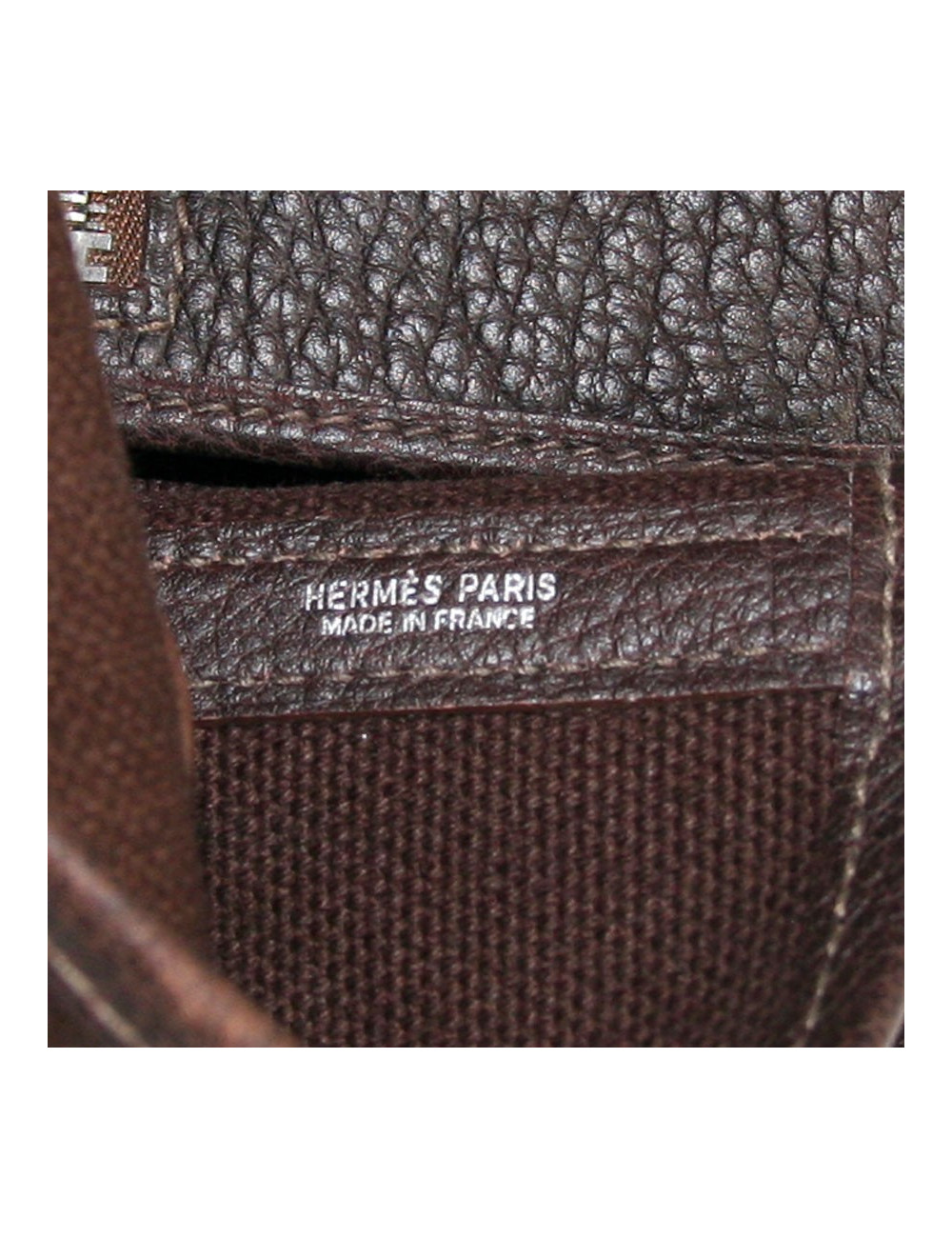 Cabas toile et cuir HERMES