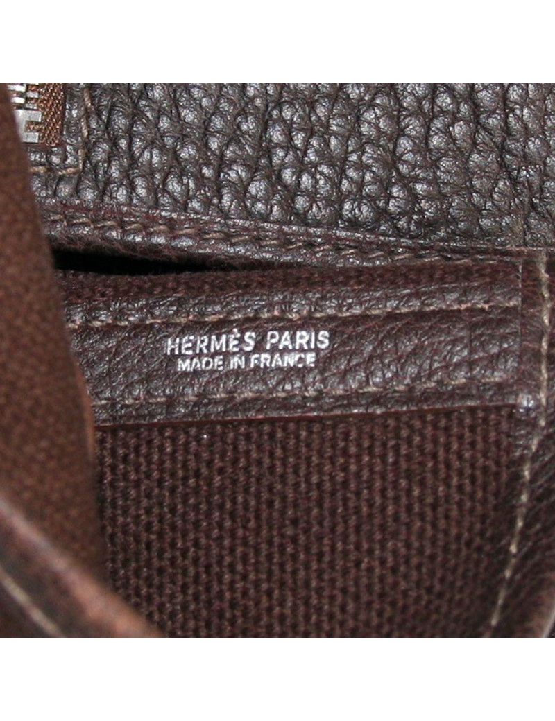 Cabas toile et cuir HERMES