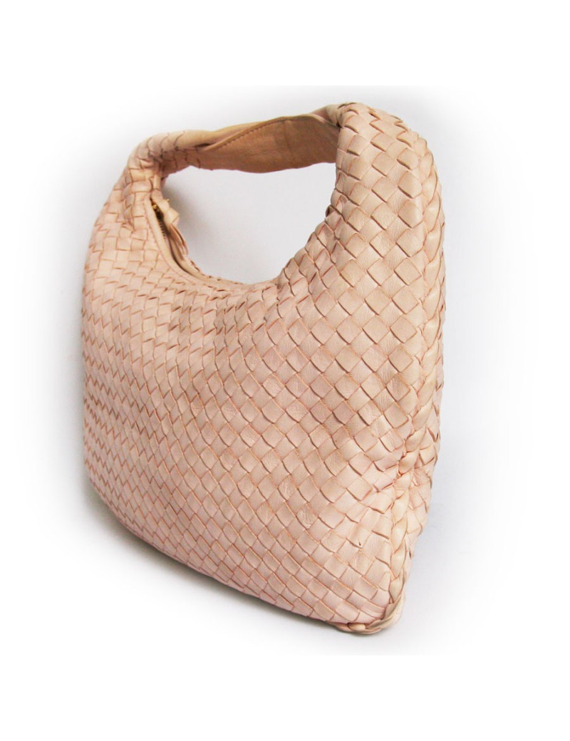 sac BOTTEGA VENETA tressé rose