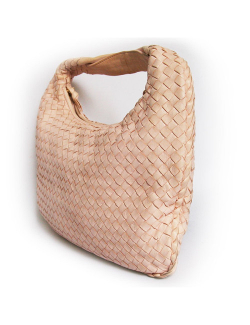 sac BOTTEGA VENETA tressé rose
