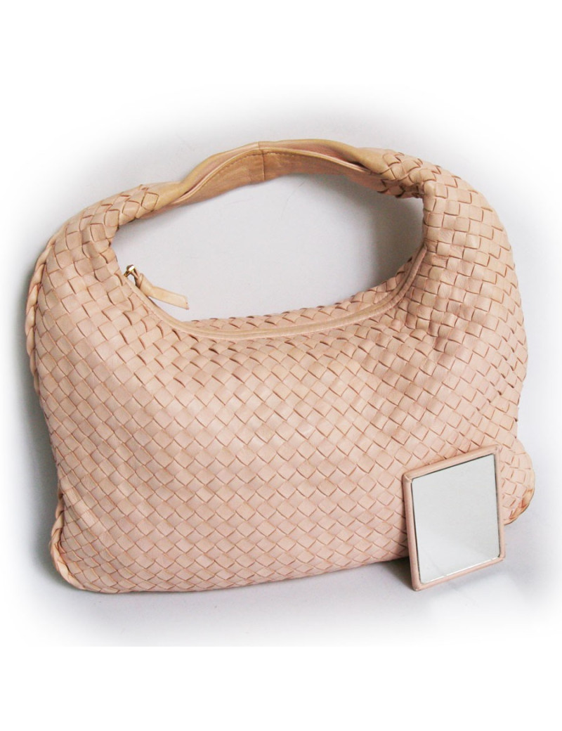 sac BOTTEGA VENETA tressé rose