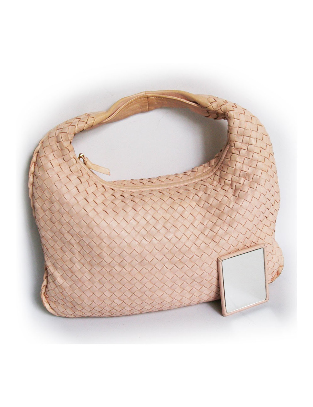 sac BOTTEGA VENETA tressé rose