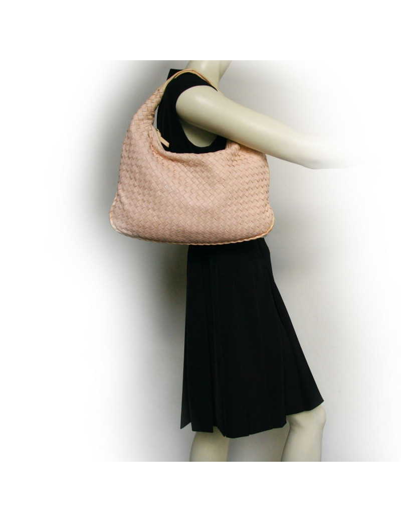sac BOTTEGA VENETA tressé rose