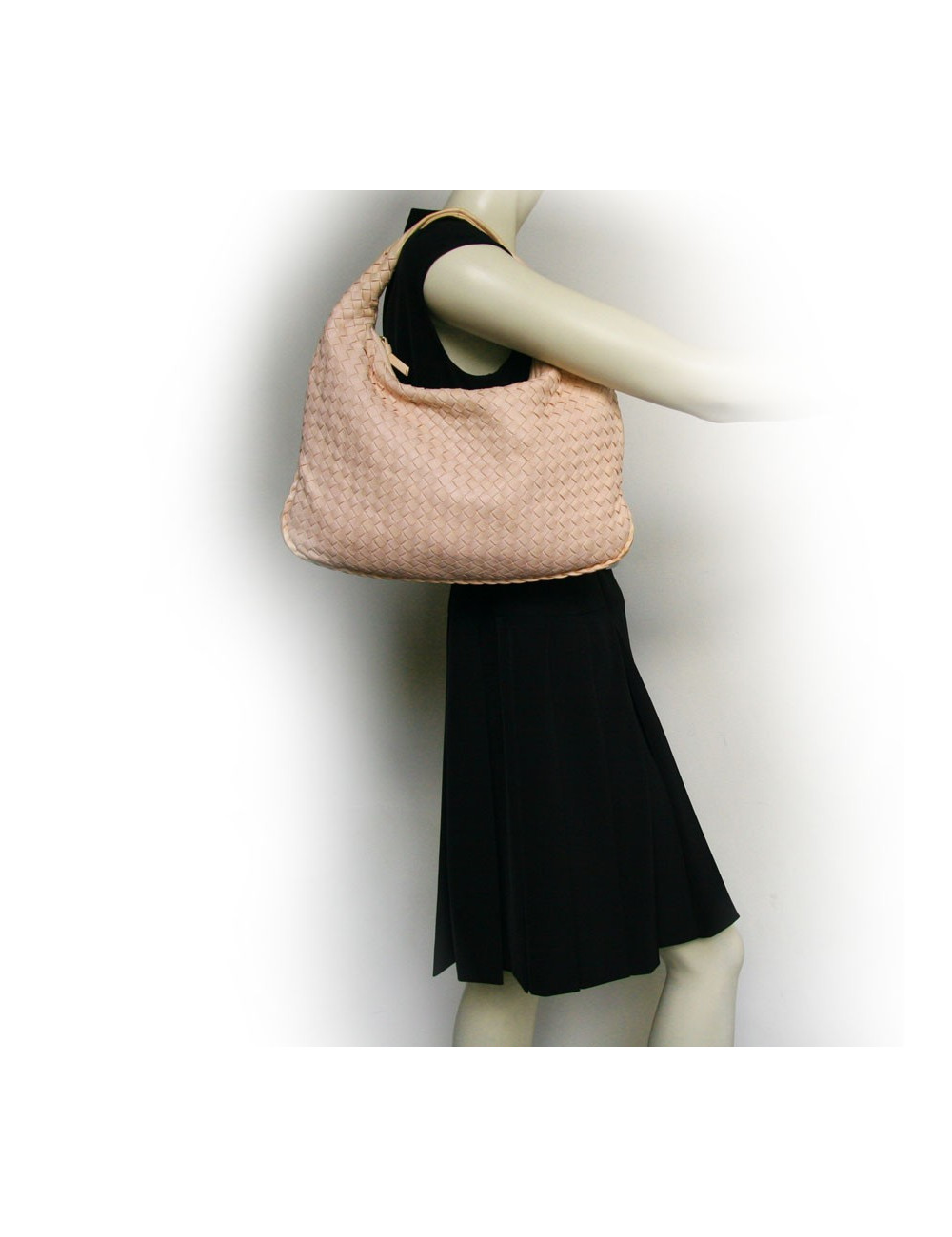 sac BOTTEGA VENETA tressé rose
