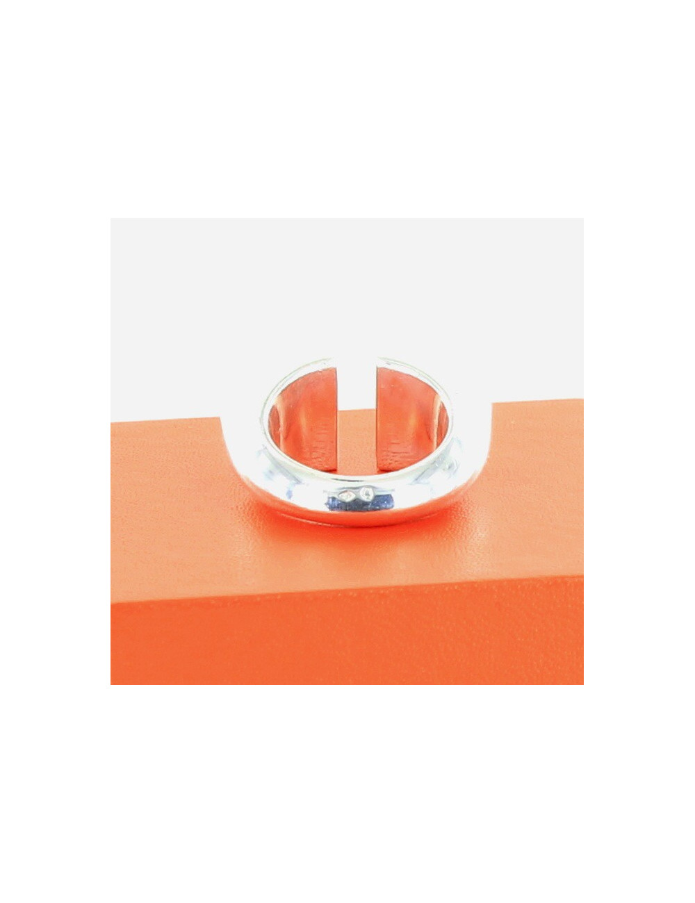 bague HERMES t59  "Initial" argent massif