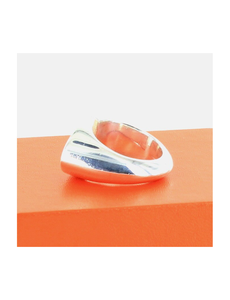 bague HERMES t59  "Initial" argent massif