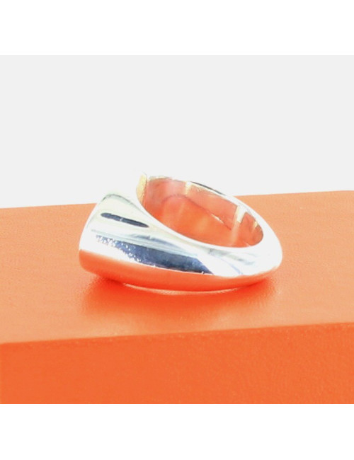 bague HERMES t59  "Initial" argent massif