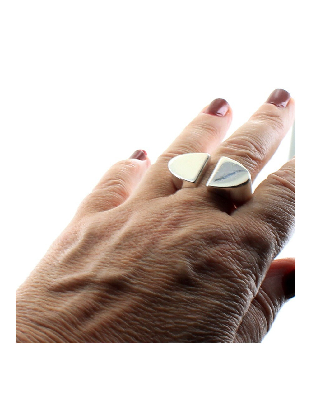 bague HERMES t59  "Initial" argent massif