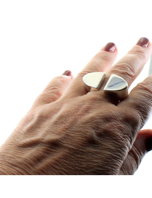 bague HERMES t59  "Initial" argent massif