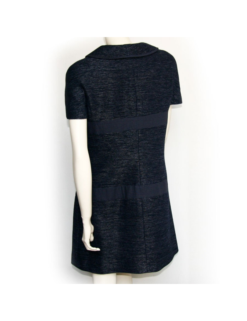 Robe CHANEL, tweed bleu et blanc