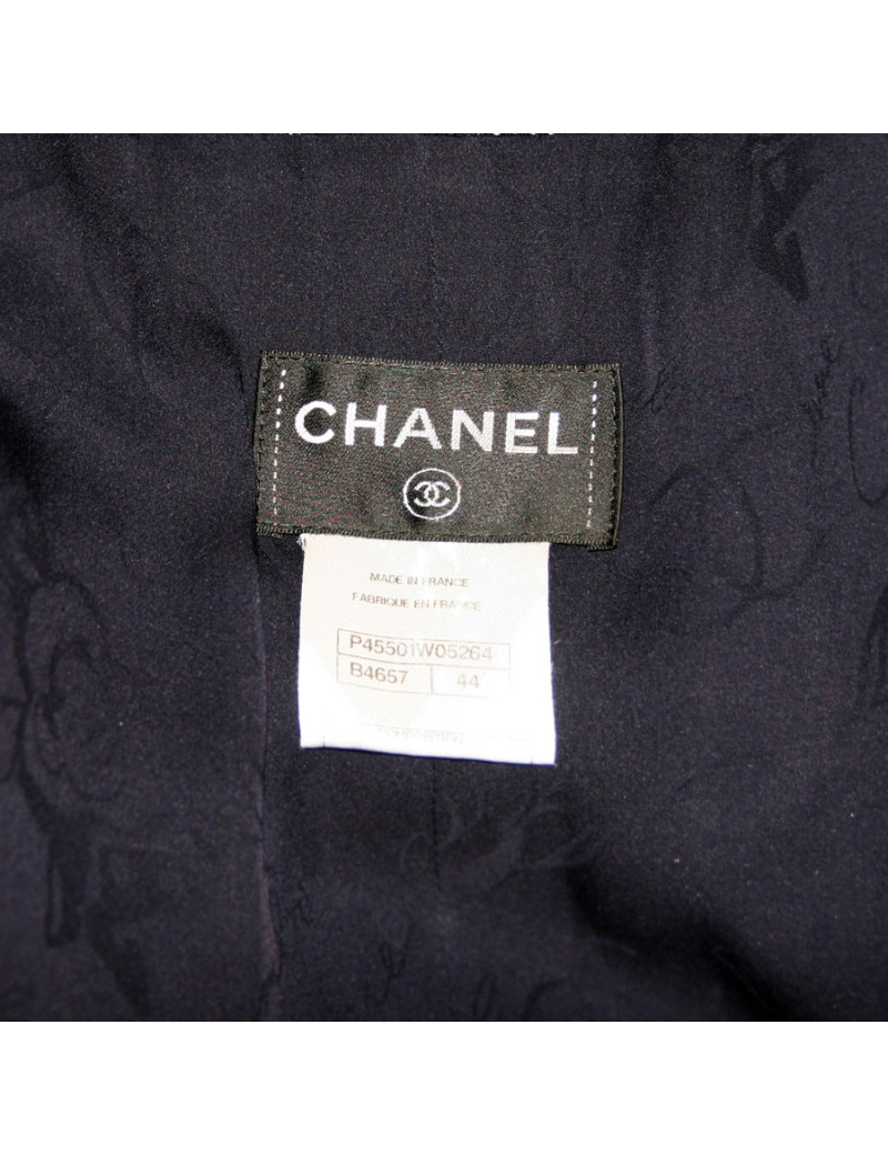 Robe CHANEL, tweed bleu et blanc