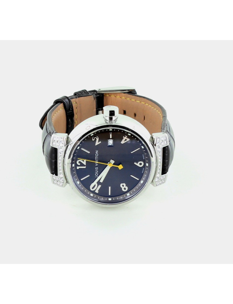 Montre LOUIS VUITTON tambour acier argent