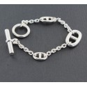 Solid silver farandole HERMES bracelet