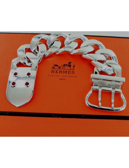 Gourmette HERMES GM argent massif