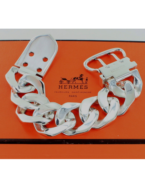 Gourmette HERMES GM argent massif