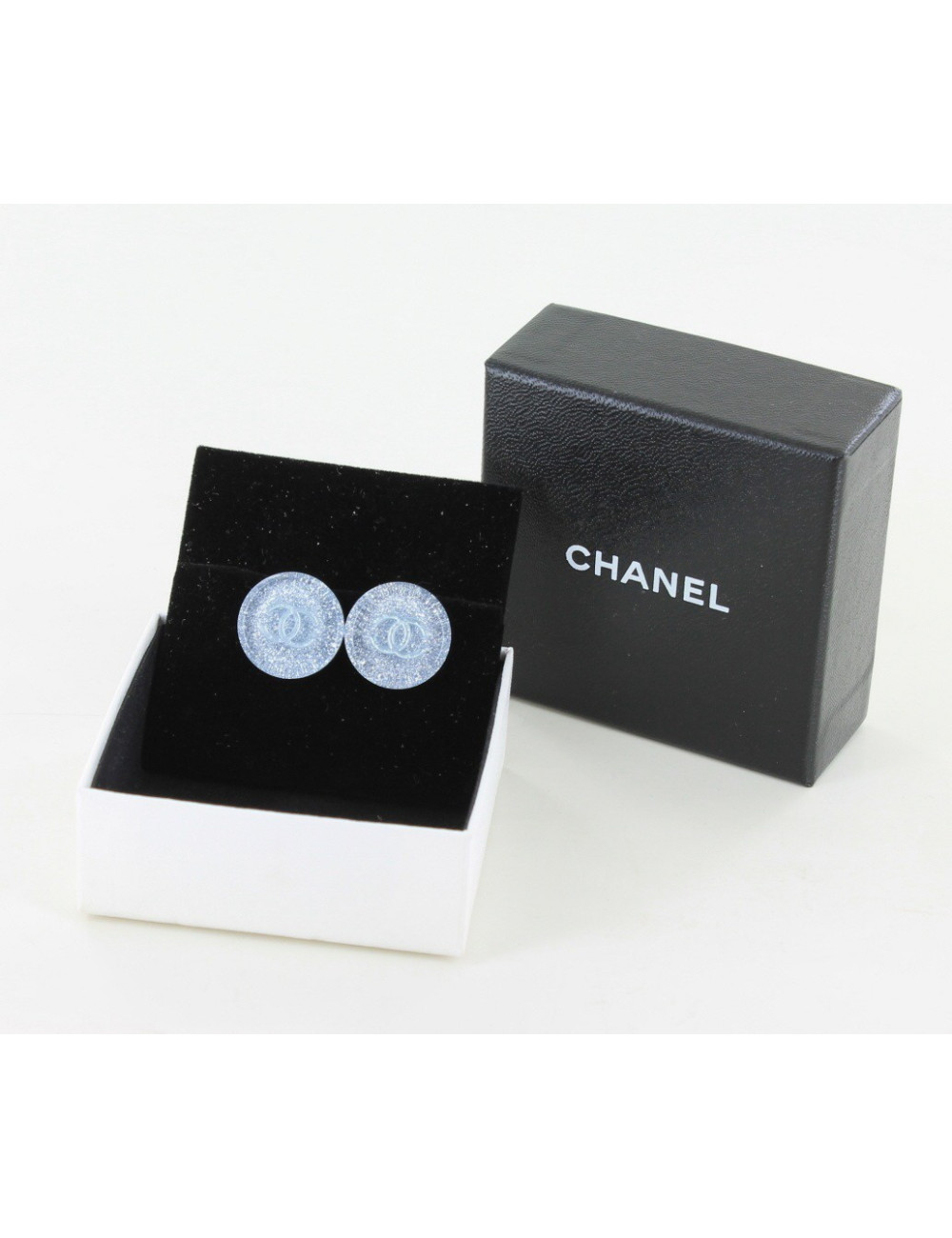 clips d'oreille CHANEL bleus