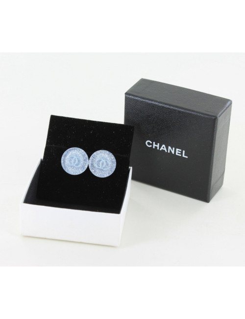 clips d'oreille CHANEL bleus