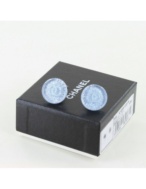 clips d'oreille CHANEL bleus