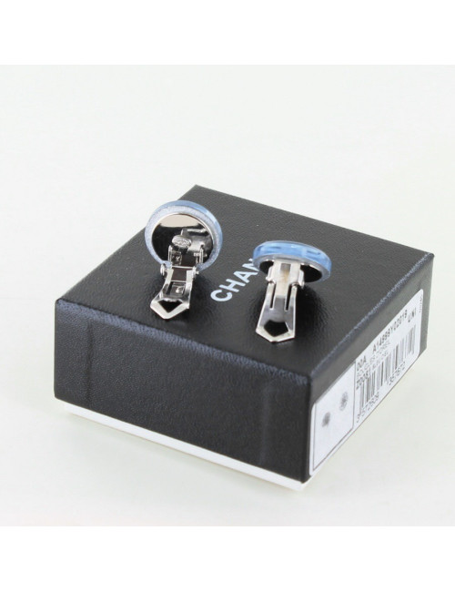 clips d'oreille CHANEL bleus