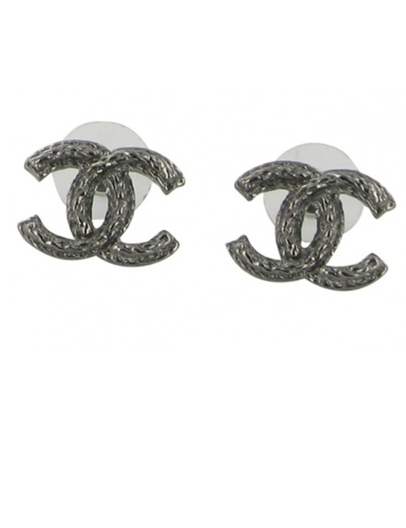Clous d'oreilles ruthÃ©nium  CHANEL