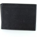 HERMES black leather card holder