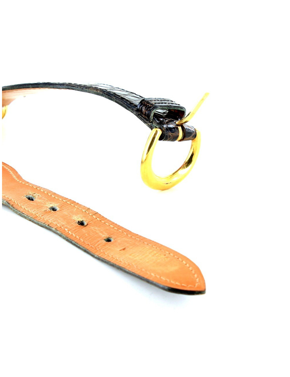 Ceinture croco HERMES vintage 