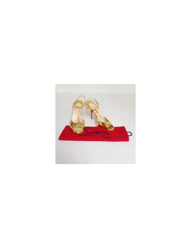 Sandales hautes dorées CHRISTIAN LOUBOUTIN T38,5