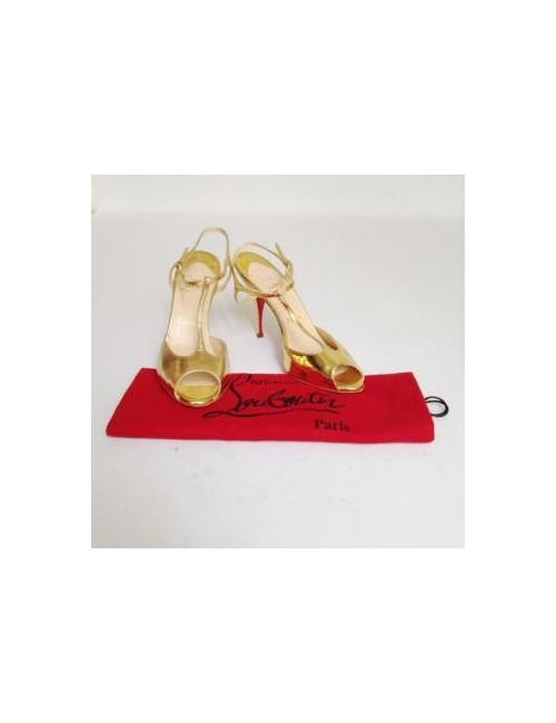 Sandales hautes dorées CHRISTIAN LOUBOUTIN T38,5