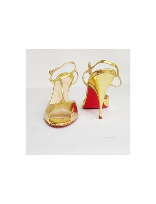 Sandales hautes dorées CHRISTIAN LOUBOUTIN T38,5