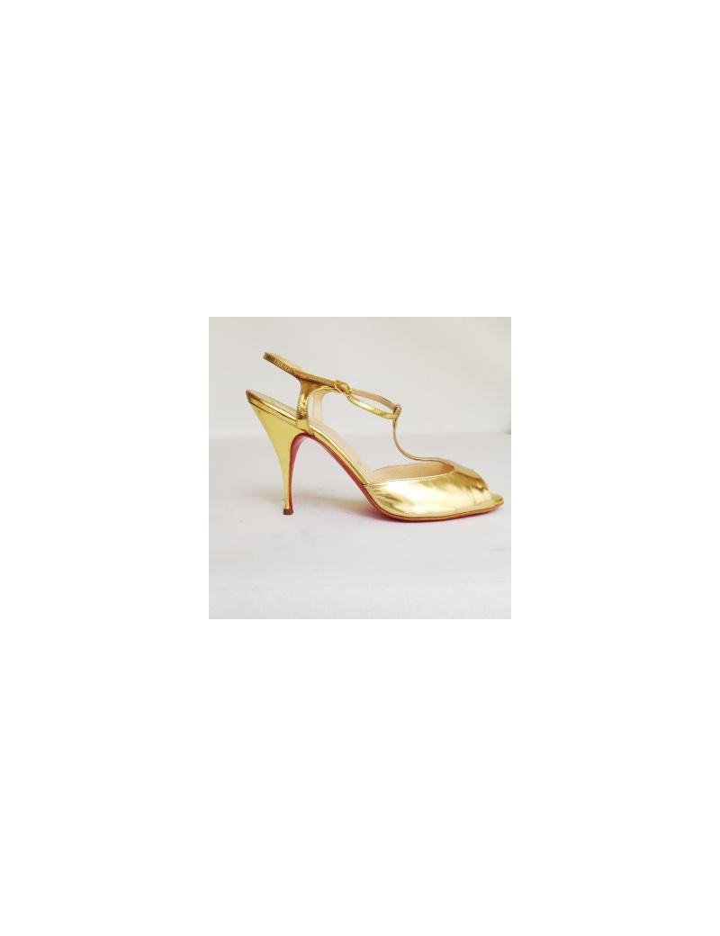 Sandales hautes dorées CHRISTIAN LOUBOUTIN T38,5