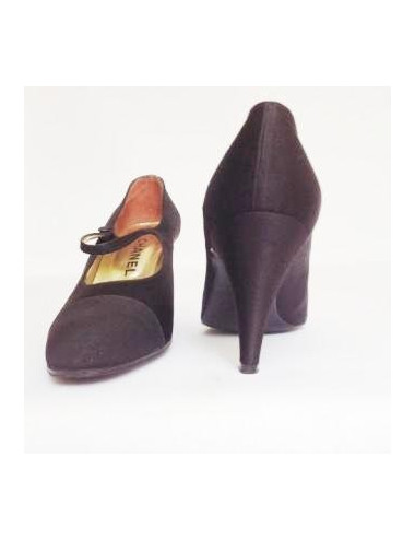 Escarpins CHANEL Couture  T 42 en satin noir