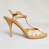 Sandales à talons VALENTINO T39.5 beige fleurs