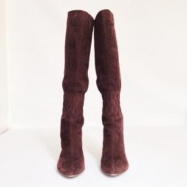 SERGIO ROSSI T39.5 brown suede boots