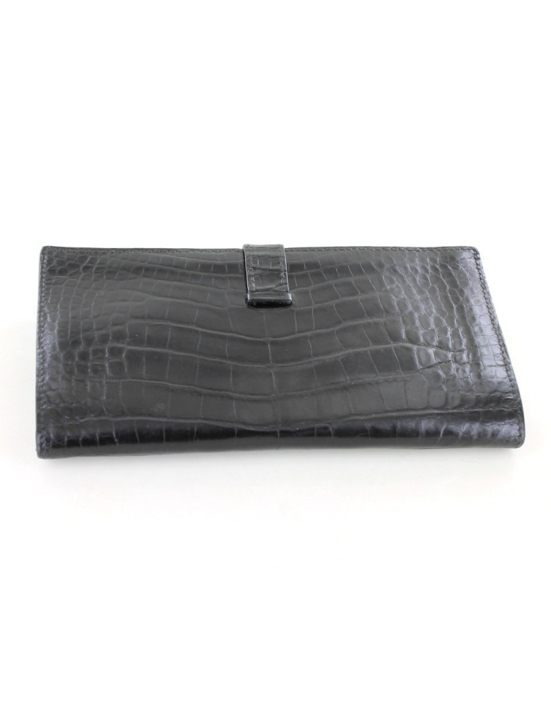 portefeuille HERMES en crocodile 