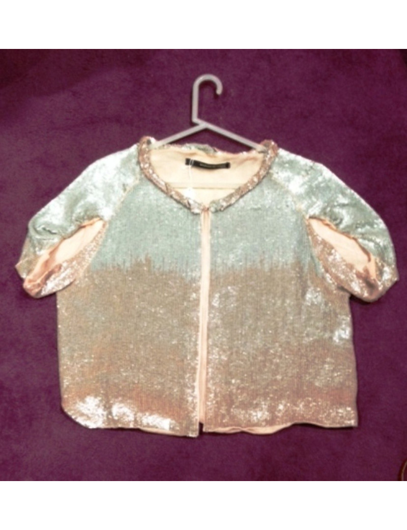 Gilet MAURIZIO PECORARO T 40 IT sequins argentés