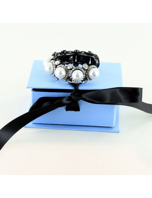 bracelet LANVIN en perles nacrées et brillants