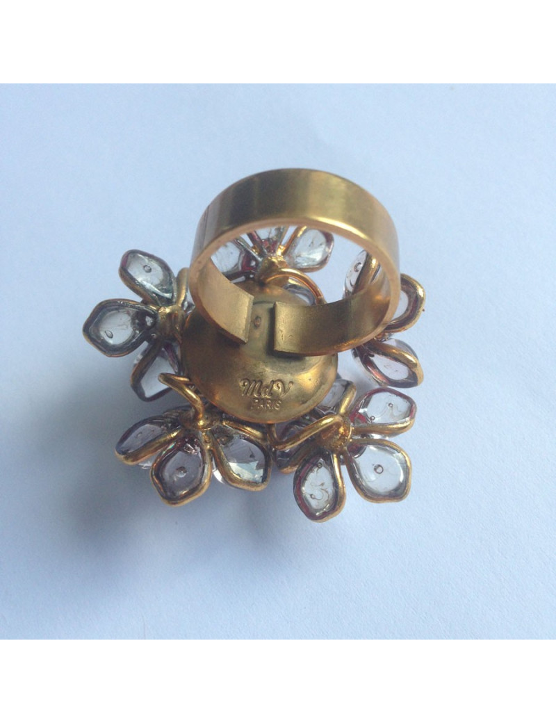 Bague fleurettes en pâte de verre