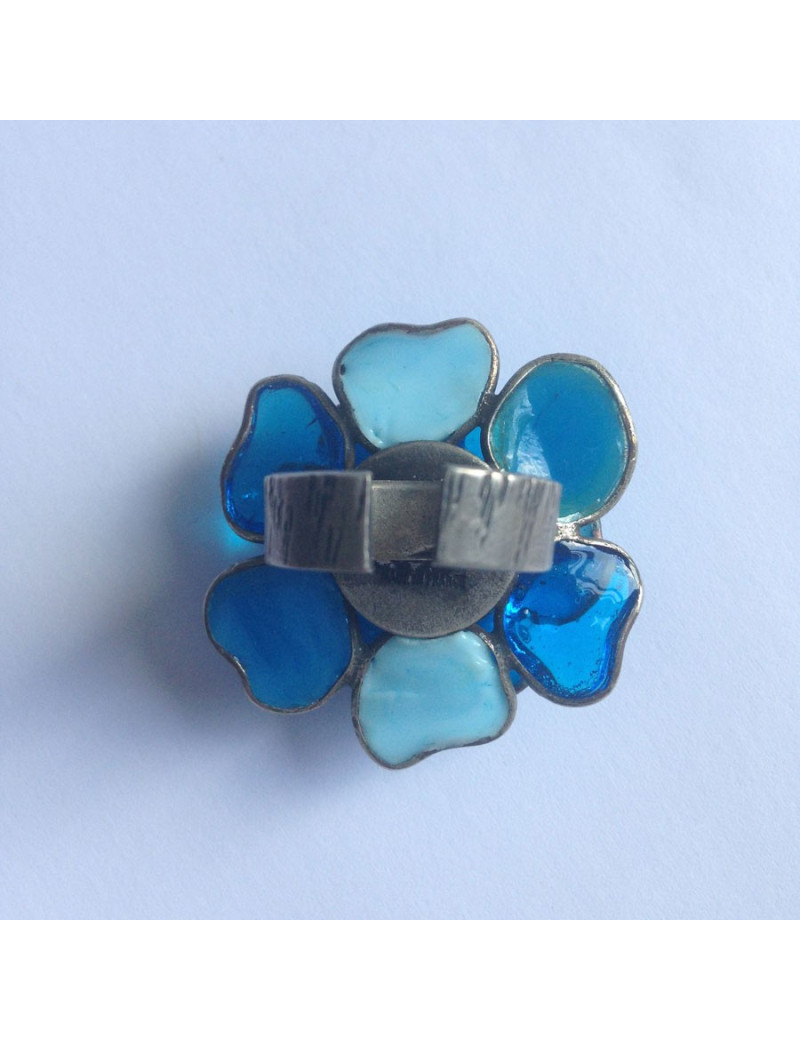 Bague "Fleur bleue"MARGUERITE DE VALOIS bleu dégradé