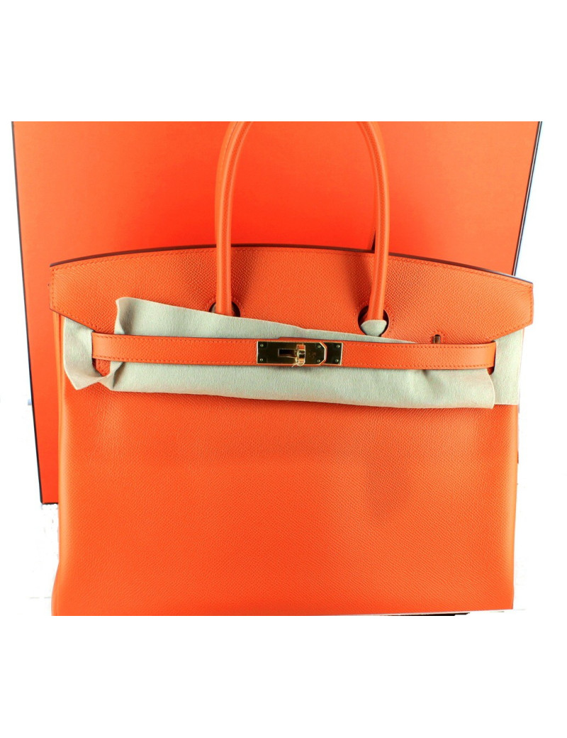 Birkin HERMES B35 orange epsom doré