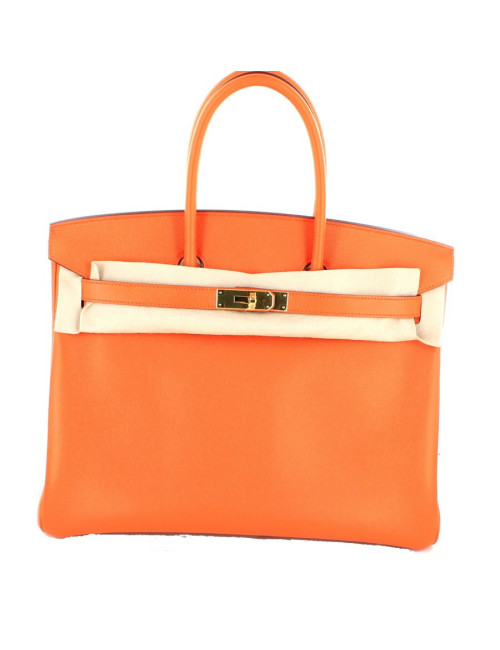 Birkin HERMES B35 orange epsom doré