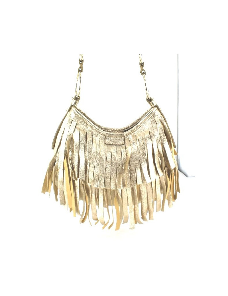 Sac YVES SAINT LAURENT à franges doré