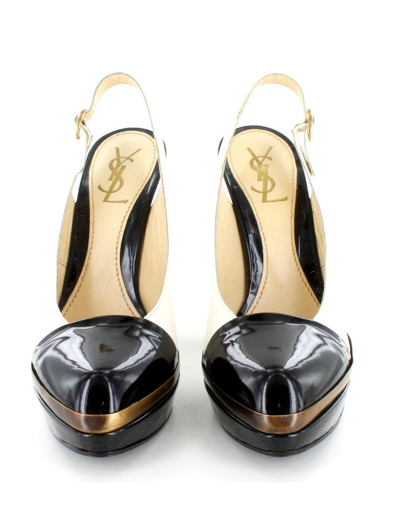 Escarpins YVES SAINT LAURENT T 37.5  en cuir bicolore