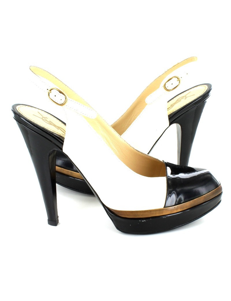 YVES SAINT LAURENT shoes in two-tone leather T 37.5