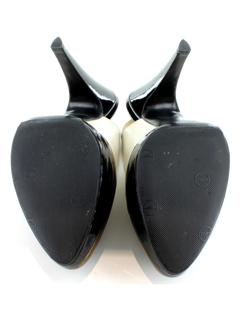 YVES SAINT LAURENT shoes in two-tone leather T 37.5