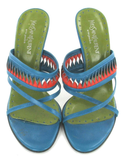 Sandales YVES SAINT LAURENT en cuir tressé T 38,5