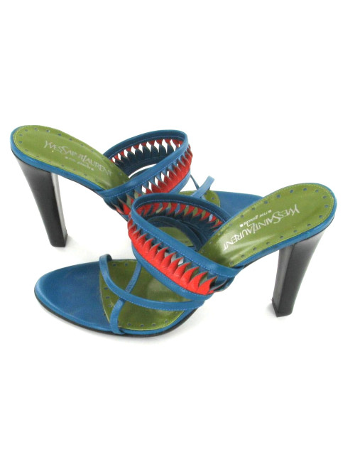 Sandales YVES SAINT LAURENT en cuir tressé T 38,5