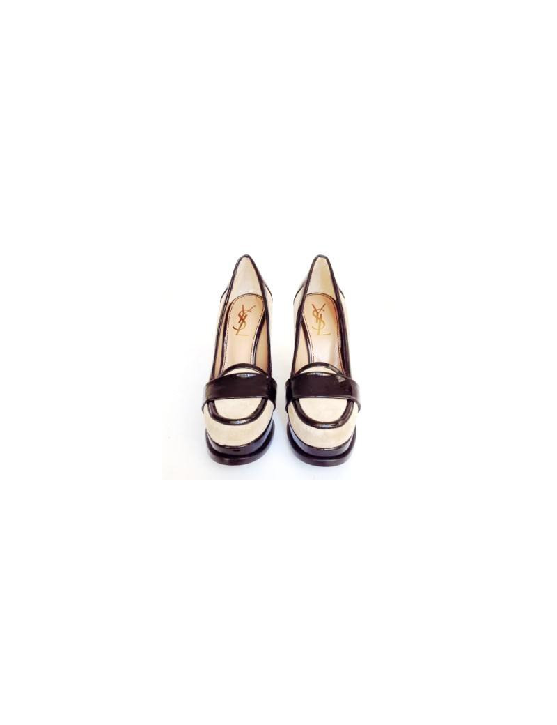 Yves Saint Laurent "jeanne 90 moccasin" platform pumps
