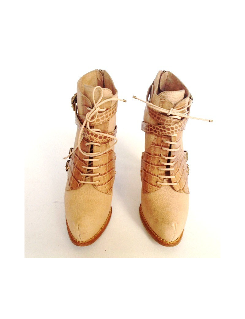 Ankle boots with heels DIOR T40 leather and croco