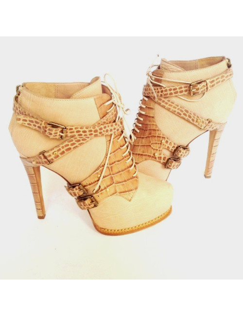 Ankle boots with heels DIOR T40 leather and croco