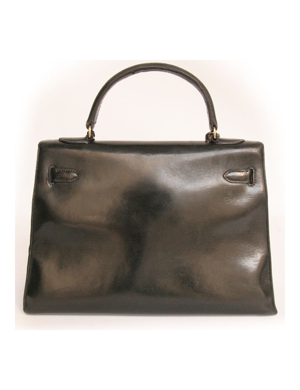 Sac kELLY 32 HERMES en cuir box noir 